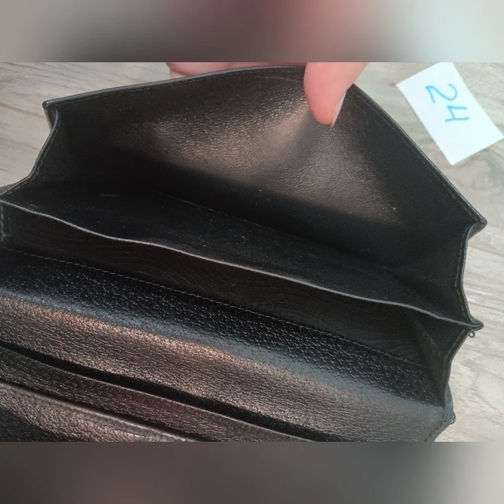 Gucci Authentic Men Eclipse Long Wallet GG Canvas Leather Black Made in Italy